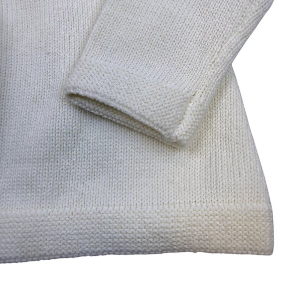 Hope & Henry Girls White Cotton Sweater Knit Cardigan Chevron Pattern Sz 12-18M - Picture 5 of 7